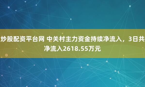 炒股配资平台网 中关村主力资金持续净流入，3日共净流入2618.55万元