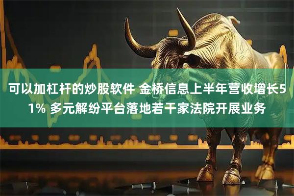 可以加杠杆的炒股软件 金桥信息上半年营收增长51% 多元解纷平台落地若干家法院开展业务